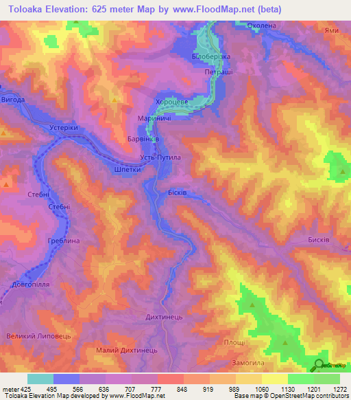 Toloaka,Ukraine Elevation Map