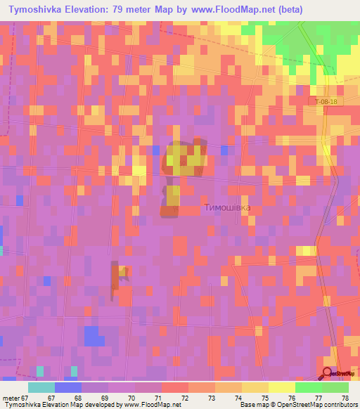 Tymoshivka,Ukraine Elevation Map
