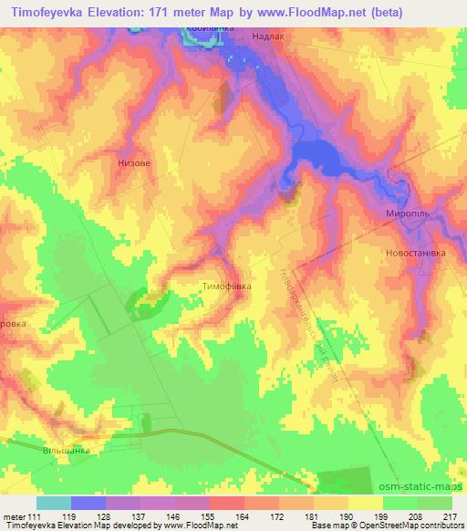 Timofeyevka,Ukraine Elevation Map