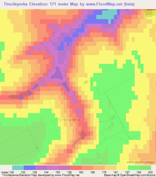 Timofeyevka,Ukraine Elevation Map