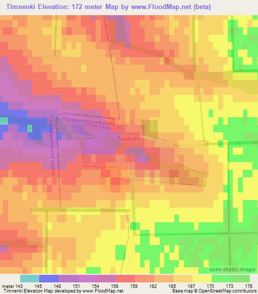 Timnenki,Ukraine Elevation Map