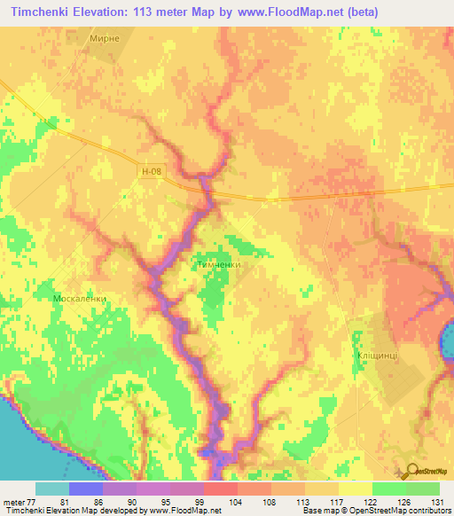 Timchenki,Ukraine Elevation Map