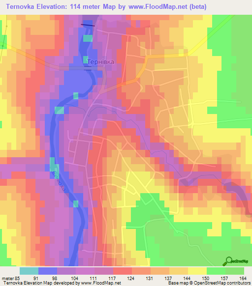 Ternovka,Ukraine Elevation Map