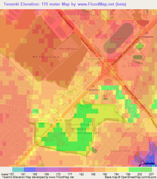 Teremki,Ukraine Elevation Map