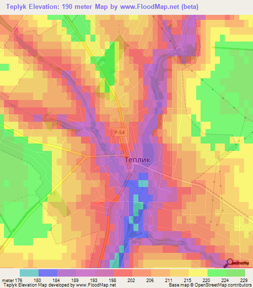 Teplyk,Ukraine Elevation Map