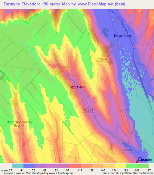 Tarutyne,Ukraine Elevation Map