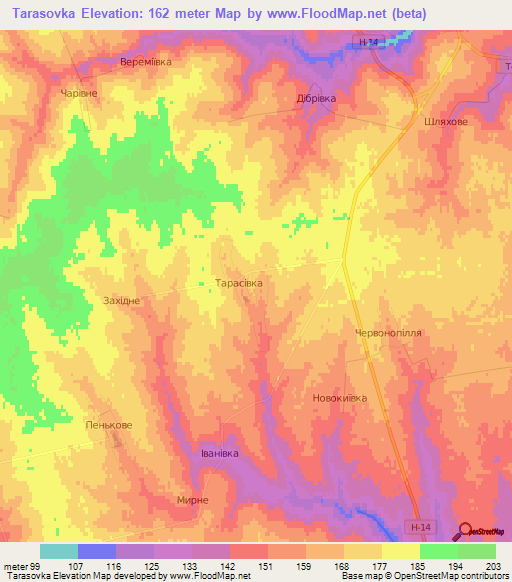 Tarasovka,Ukraine Elevation Map