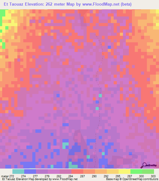 Et Taouaz,Mauritania Elevation Map