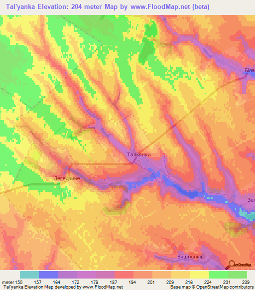 Tal'yanka,Ukraine Elevation Map