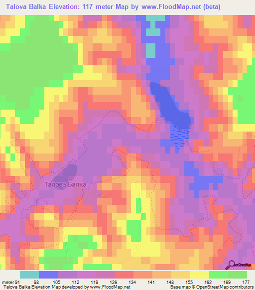 Talova Balka,Ukraine Elevation Map