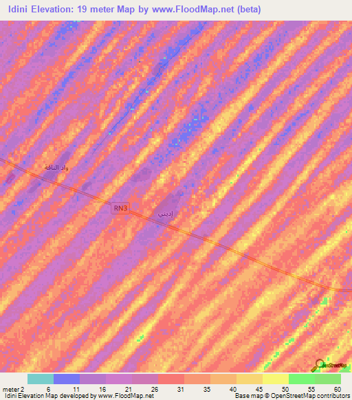 Idini,Mauritania Elevation Map