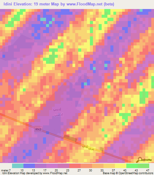 Idini,Mauritania Elevation Map
