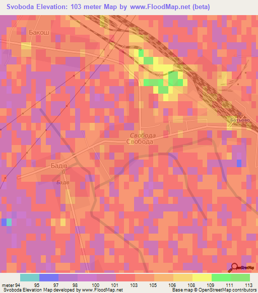 Svoboda,Ukraine Elevation Map