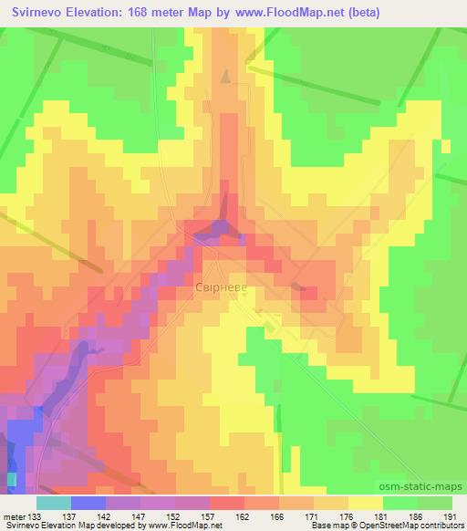 Svirnevo,Ukraine Elevation Map