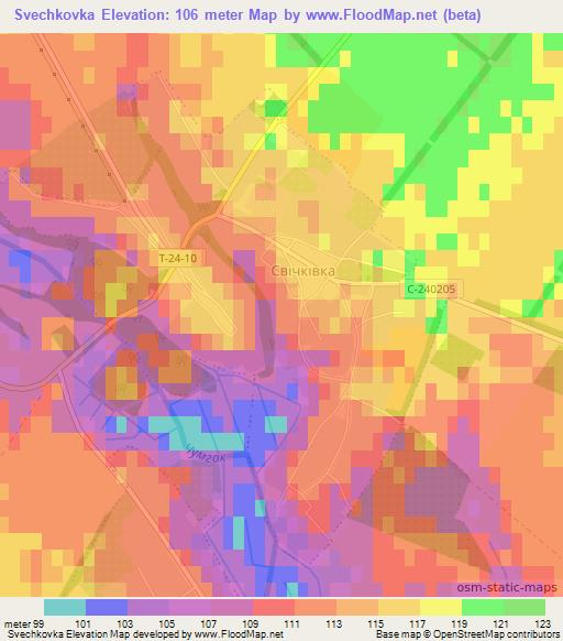 Svechkovka,Ukraine Elevation Map