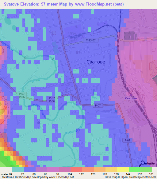Svatove,Ukraine Elevation Map