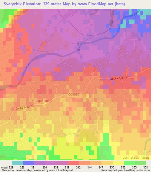 Svarychiv,Ukraine Elevation Map