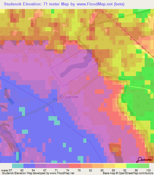 Studenok,Ukraine Elevation Map