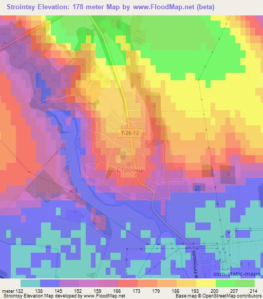 Strointsy,Ukraine Elevation Map