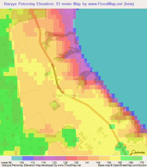 Staryye Petrovtsy,Ukraine Elevation Map