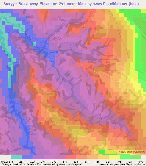 Staryye Broskovtsy,Ukraine Elevation Map