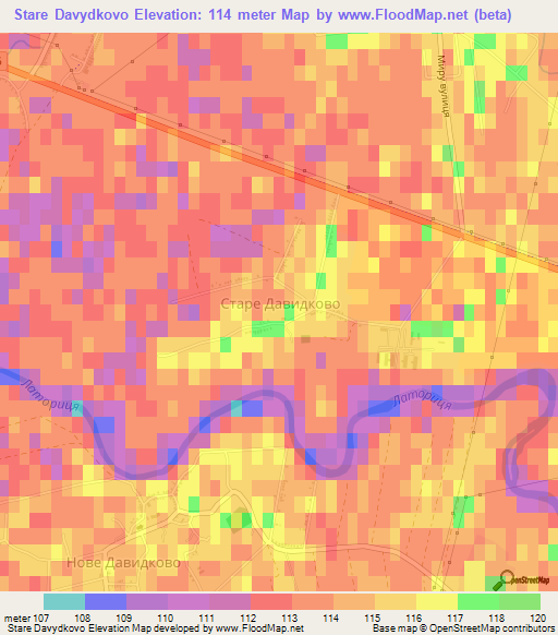 Stare Davydkovo,Ukraine Elevation Map