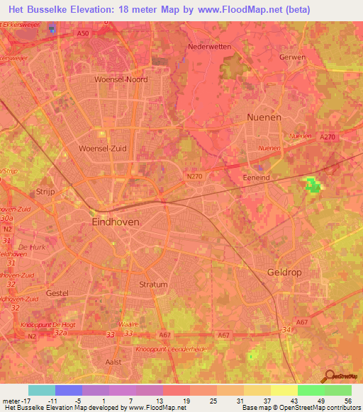 Het Busselke,Netherlands Elevation Map