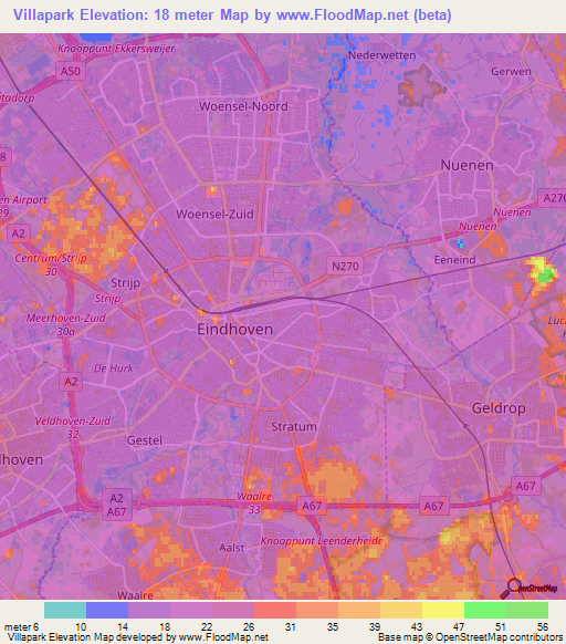 Villapark,Netherlands Elevation Map