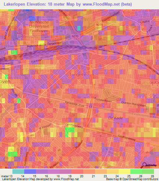 Lakerlopen,Netherlands Elevation Map