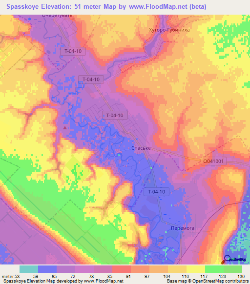 Spasskoye,Ukraine Elevation Map