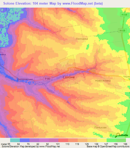 Solone,Ukraine Elevation Map