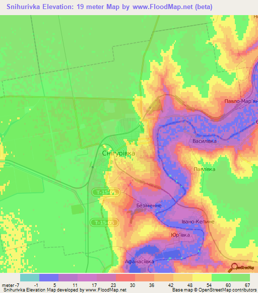 Snihurivka,Ukraine Elevation Map
