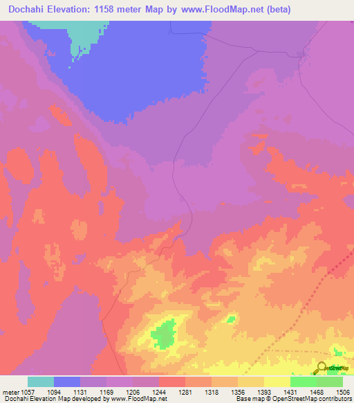 Dochahi,Iran Elevation Map