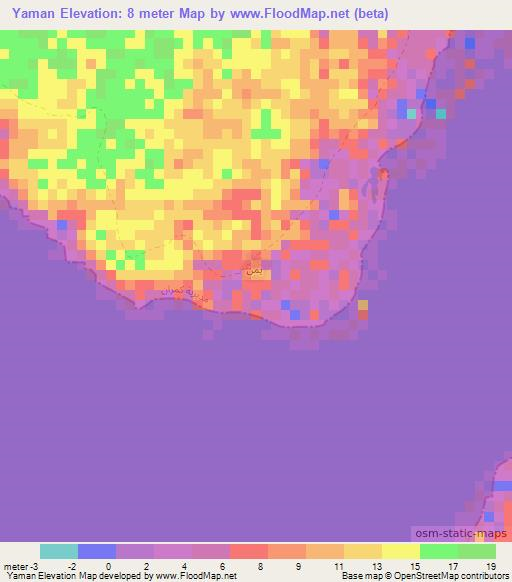Yaman,Yemen Elevation Map