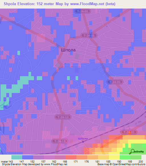 Shpola,Ukraine Elevation Map