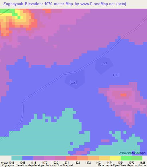 Zughaynah,Yemen Elevation Map