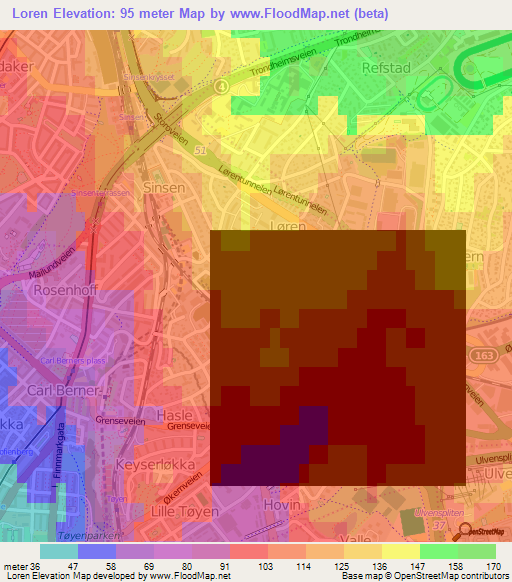Loren,Norway Elevation Map