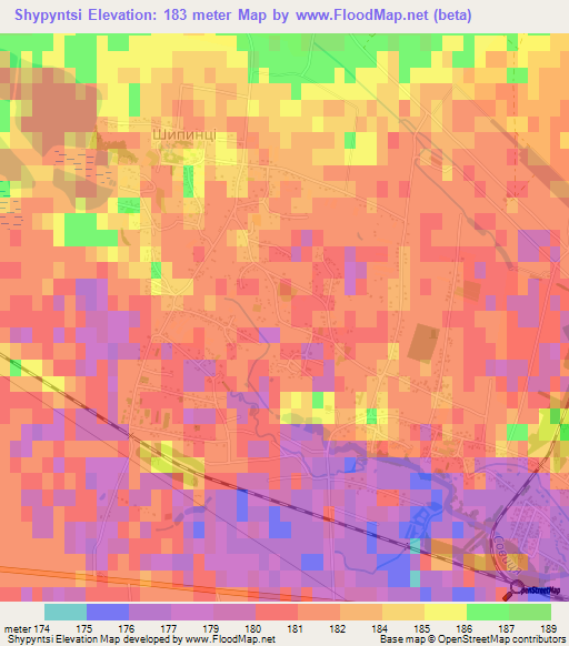 Shypyntsi,Ukraine Elevation Map