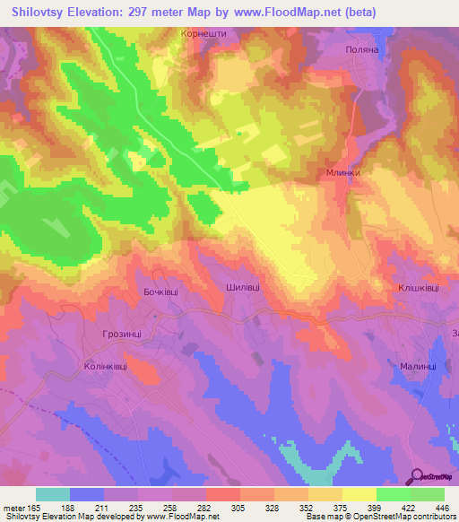 Shilovtsy,Ukraine Elevation Map