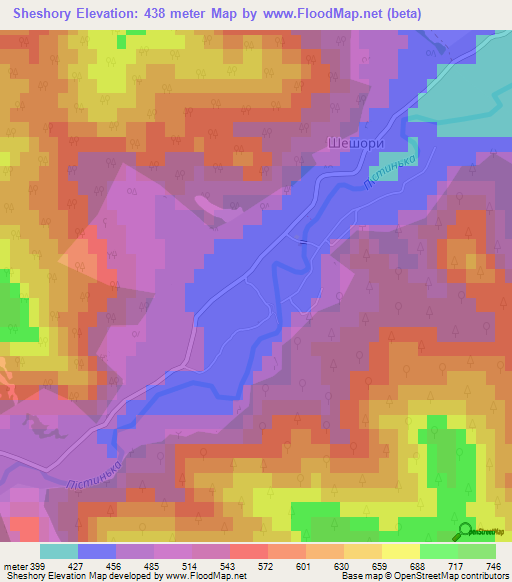 Sheshory,Ukraine Elevation Map