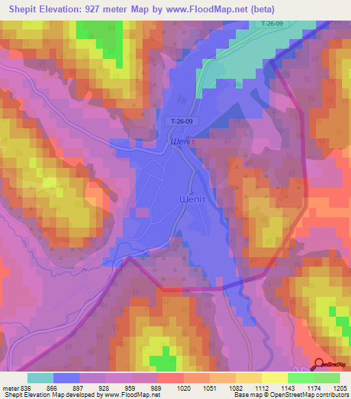 Shepit,Ukraine Elevation Map