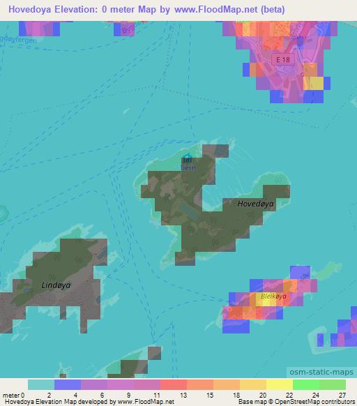 Hovedoya,Norway Elevation Map