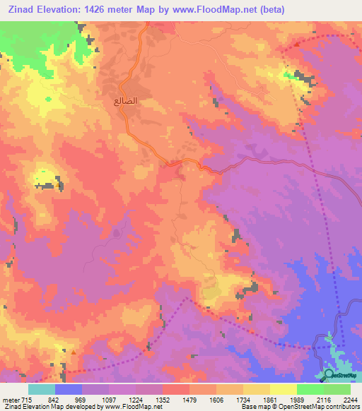 Zinad,Yemen Elevation Map