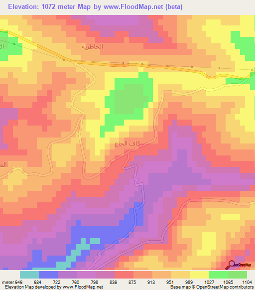 ,Syria Elevation Map