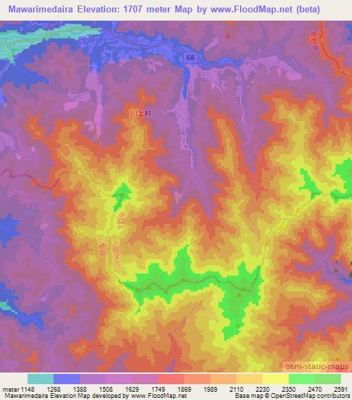Mawarimedaira,Japan Elevation Map