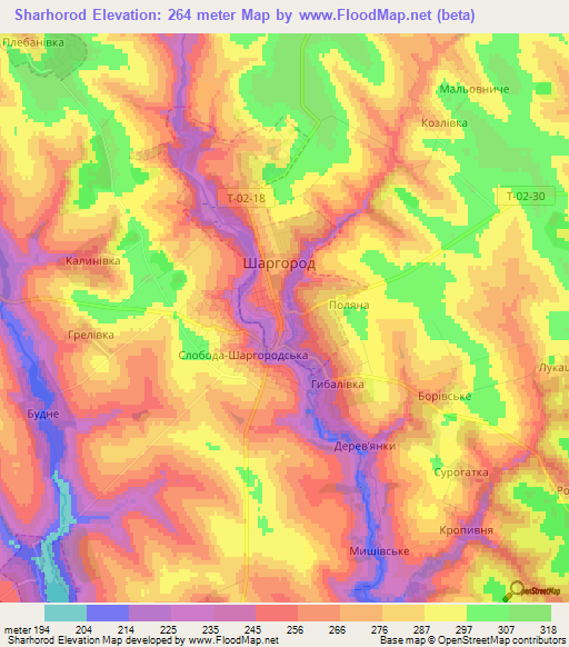 Sharhorod,Ukraine Elevation Map