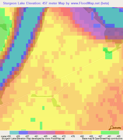 Sturgeon Lake,Canada Elevation Map
