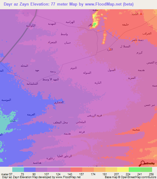 Dayr az Zayn,Yemen Elevation Map