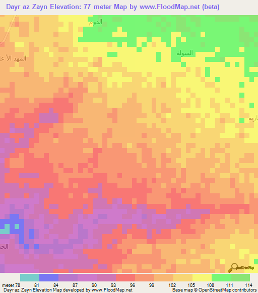 Dayr az Zayn,Yemen Elevation Map