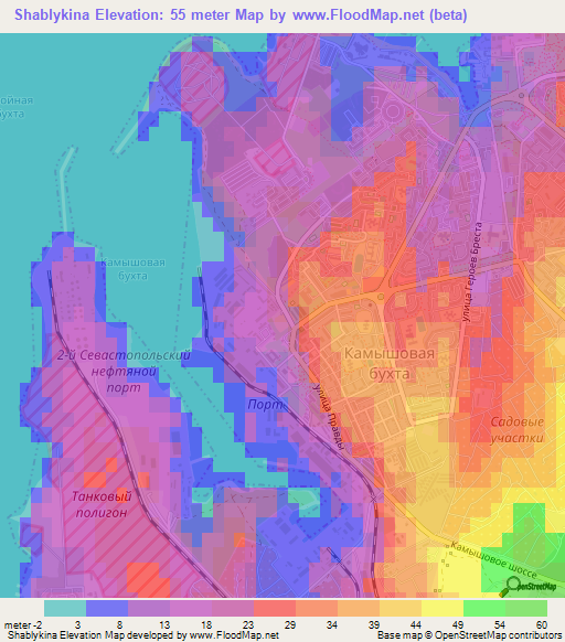 Shablykina,Ukraine Elevation Map